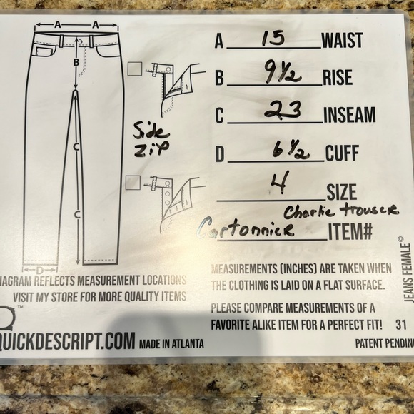 Anthropologie Cartonnier Charlie trouser pants size 4 fern print Tan Green - Picture 9 of 13